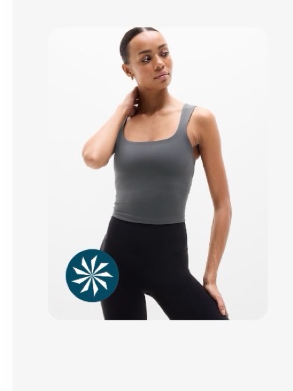 Athleta Transcend Square Neck Cropped Sports Bra